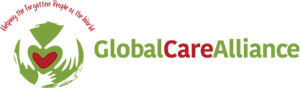Global Care Alliance's official logo depicting a heart within a green globe, flanked by the organization's name in a stylized font